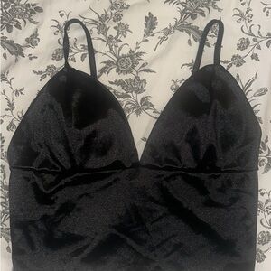 Elegant Black Satin Bralette